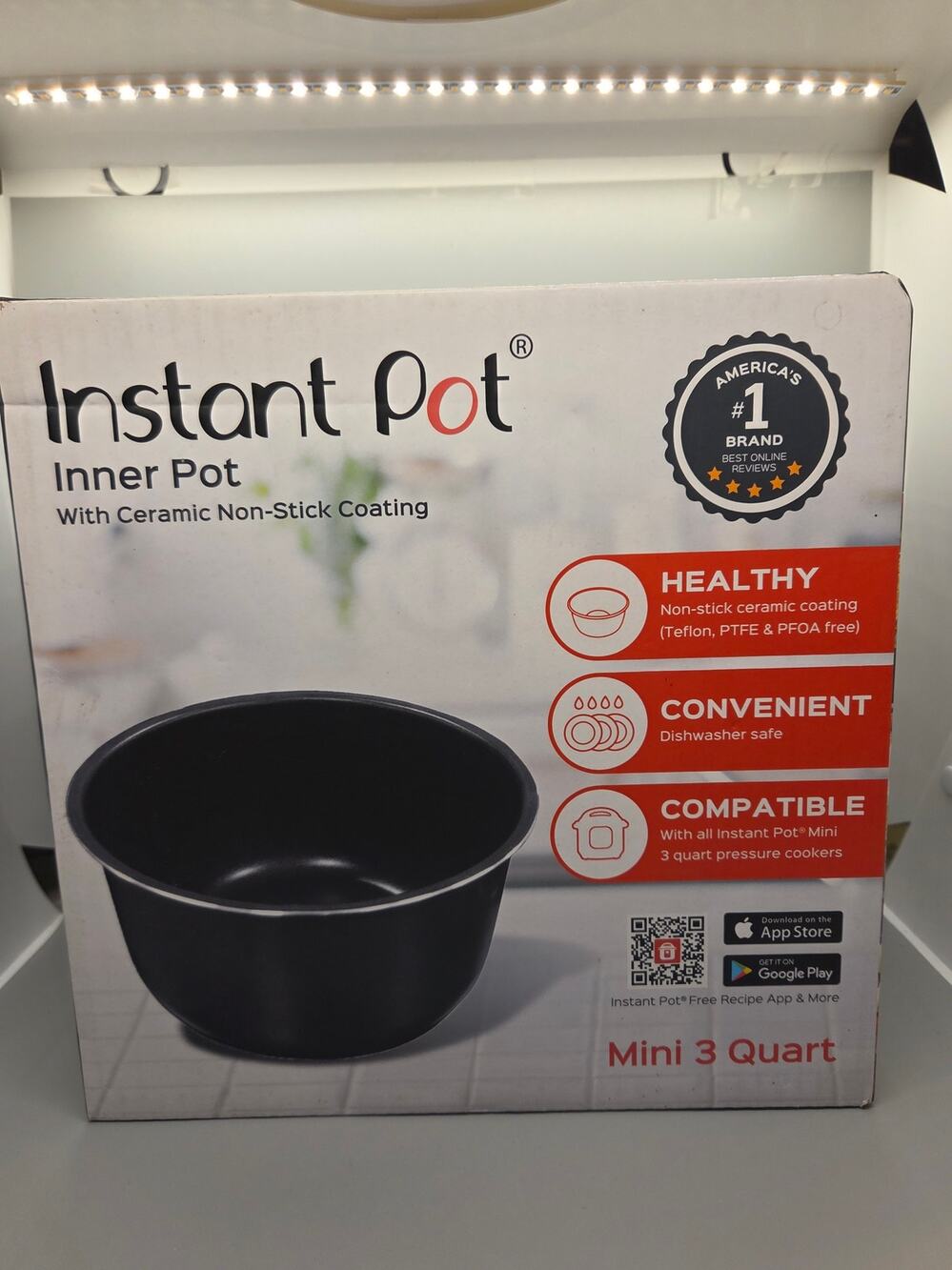 Instant Pot 3-Qt Ceramic Non Stick Inner Cooking Pot Rice Slow Cooking -Pot Only